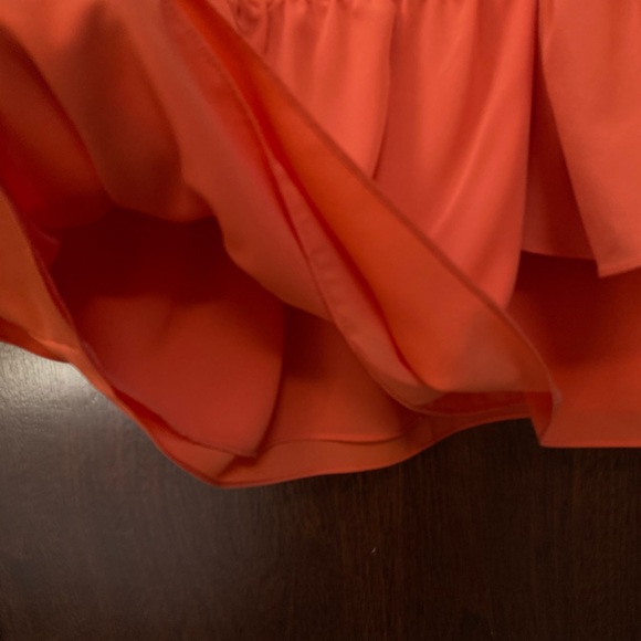 1. STATE Orange flouncy cold shoulder sleeve top - Picture 5 of 9